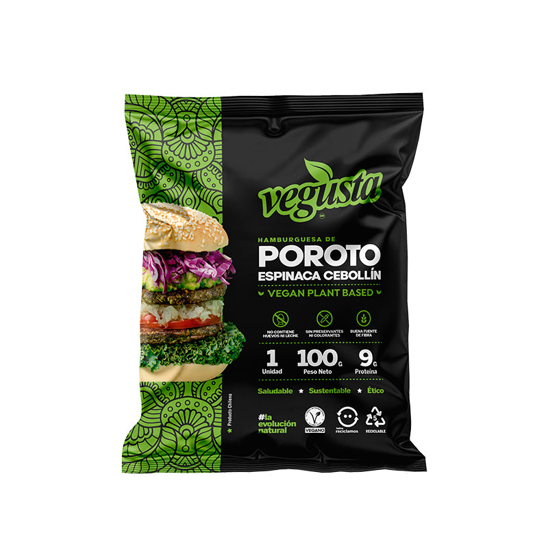 Hamburguesa de Poroto Espinada y cebollín 100 gr